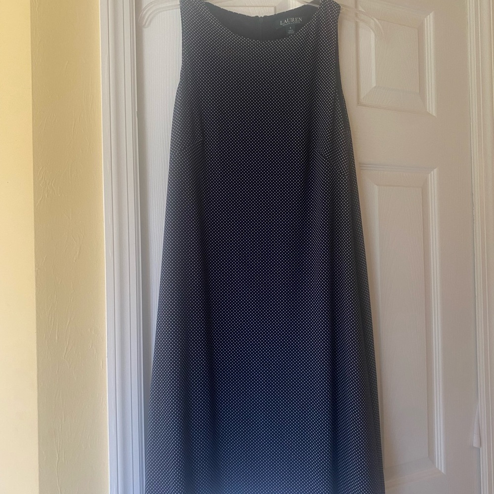 Ralph Lauren Dark Blue Dress with White Dots